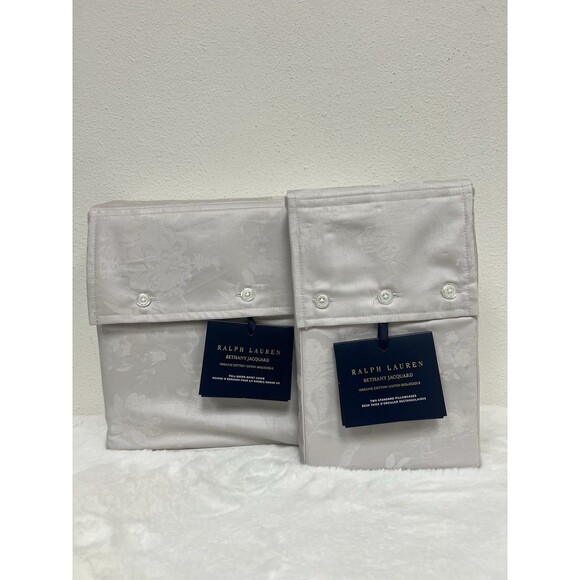 Ralph Lauren Bethany Jacquard Full/Queen Duvet Cover + 2 Standard Pillowcases